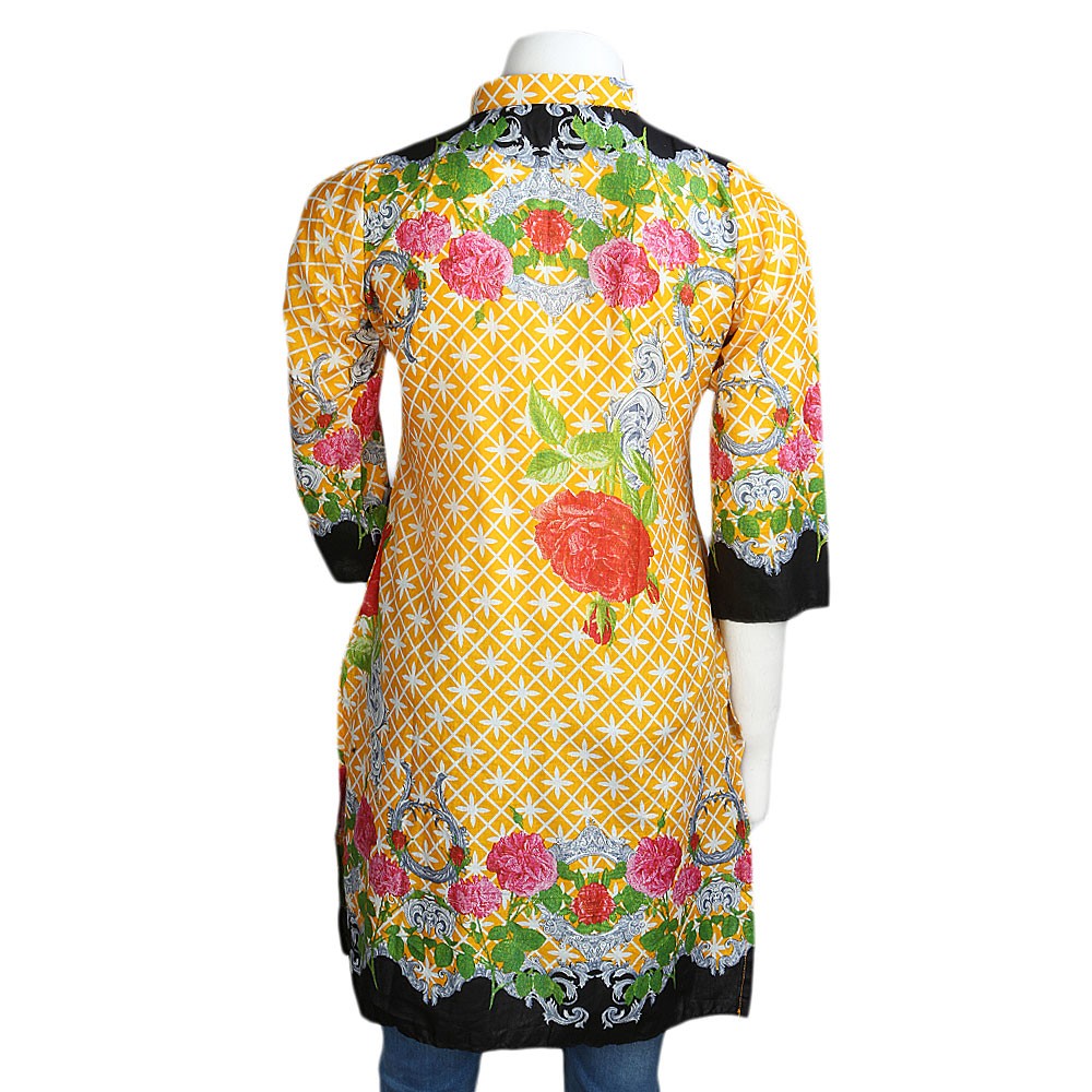 Women's Printed Lawn Stitched Kurti Pack Of 3 - Multi - test-store-for-chase-value