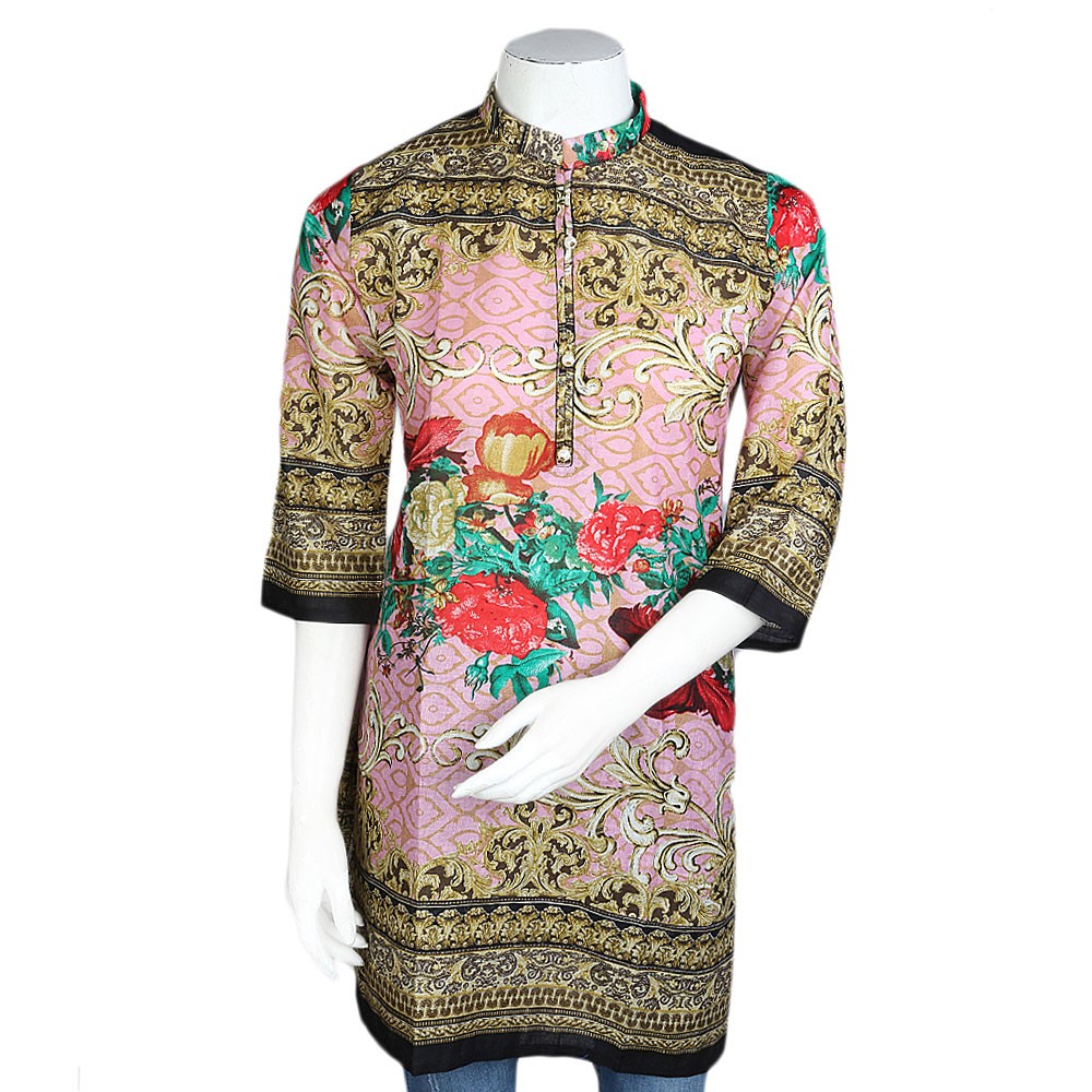 Women's Printed Lawn Stitched Kurti Pack Of 3 - Multi - test-store-for-chase-value