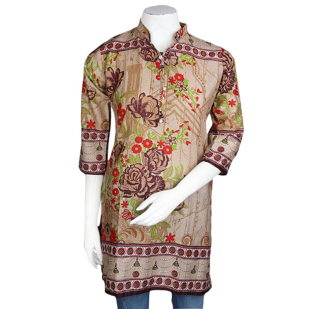 Women's Printed Lawn Stitched Kurti Pack Of 3 - Multi - test-store-for-chase-value