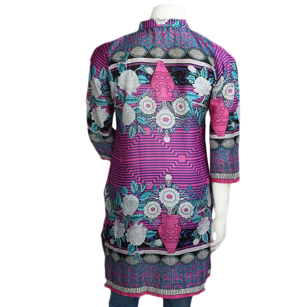 Women's Printed Lawn Stitched Kurti Pack Of 3 - Multi - test-store-for-chase-value