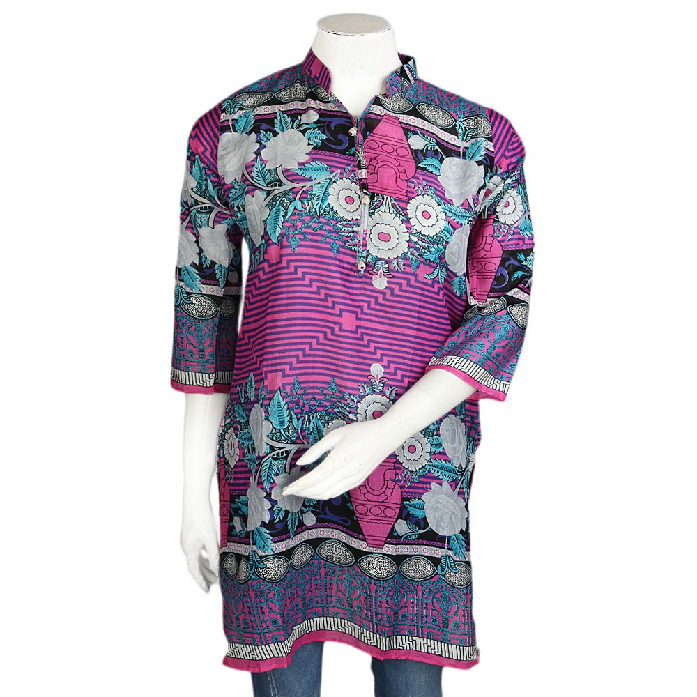 Women's Printed Lawn Stitched Kurti Pack Of 3 - Multi - test-store-for-chase-value