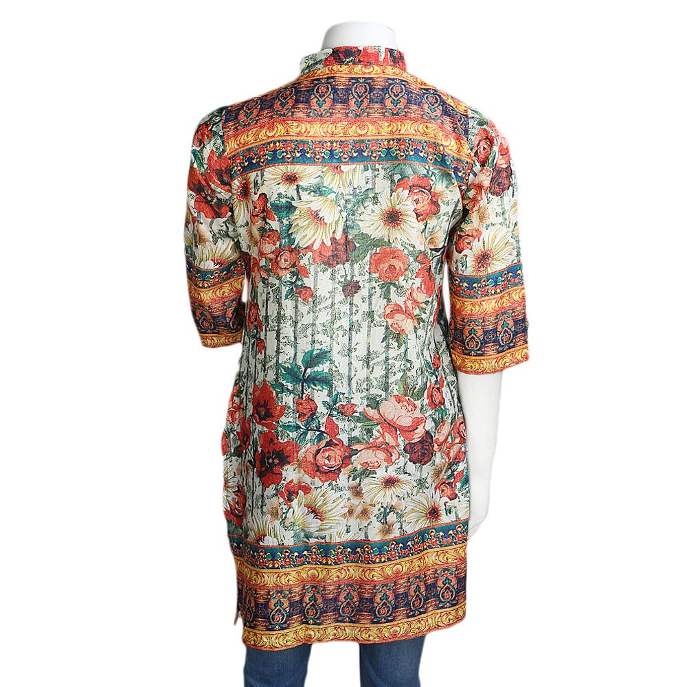 Women's Printed Lawn Stitched Kurti Pack Of 3 - Multi - test-store-for-chase-value