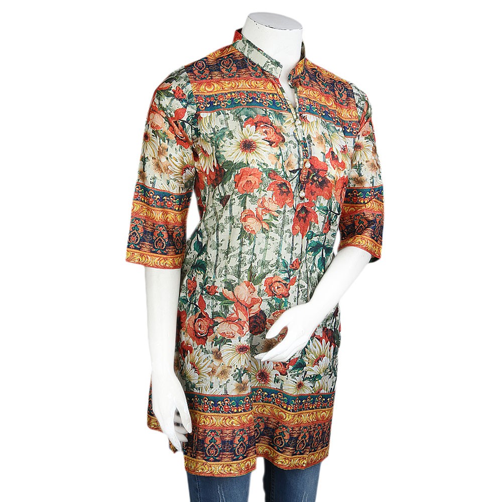 Women's Printed Lawn Stitched Kurti Pack Of 3 - Multi - test-store-for-chase-value