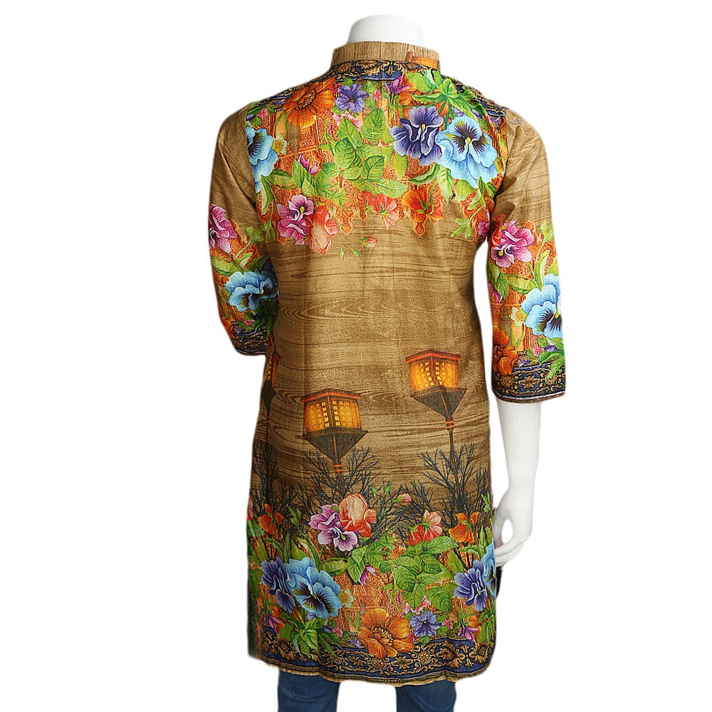 Women's Printed Lawn Stitched Kurti Pack Of 3 - Multi - test-store-for-chase-value