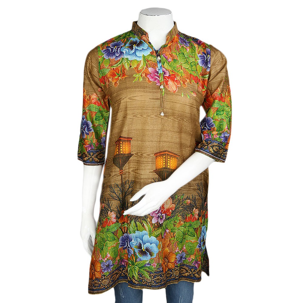 Women's Printed Lawn Stitched Kurti Pack Of 3 - Multi - test-store-for-chase-value