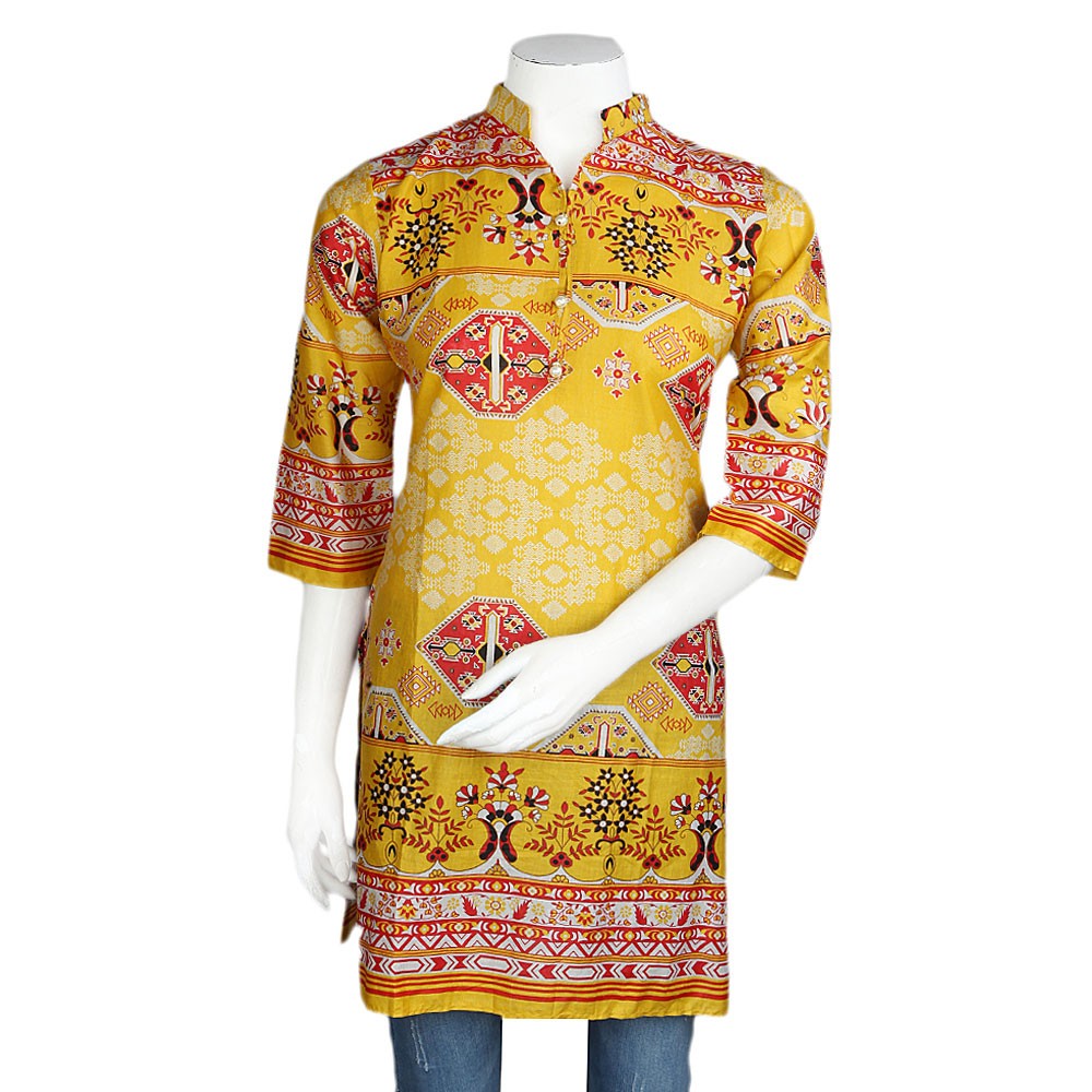 Women's Printed Lawn Stitched Kurti Pack Of 3 - Multi - test-store-for-chase-value