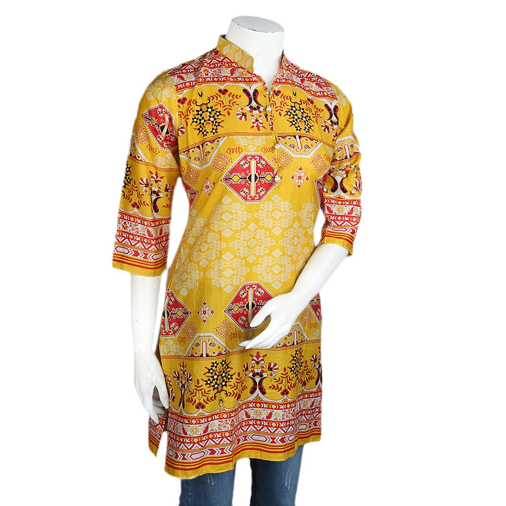 Women's Printed Lawn Stitched Kurti Pack Of 3 - Multi - test-store-for-chase-value