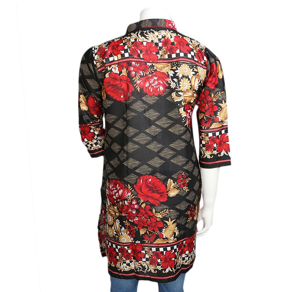 Women's Printed Lawn Stitched Kurti Pack Of 3 - Multi - test-store-for-chase-value