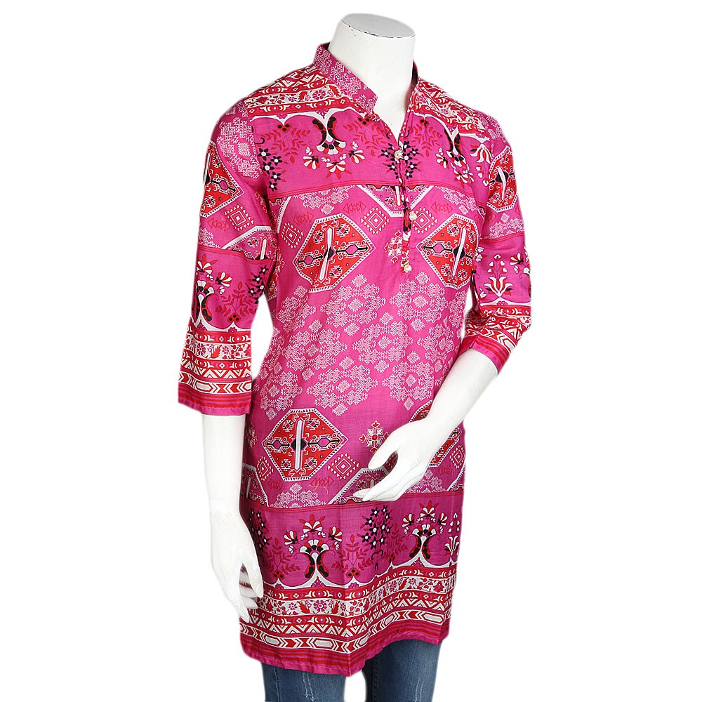 Women's Printed Lawn Stitched Kurti Pack Of 3 - Multi - test-store-for-chase-value