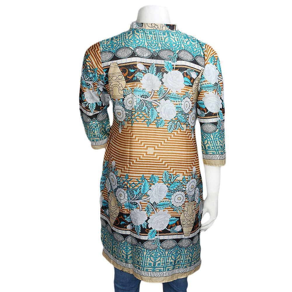 Women's Printed Lawn Stitched Kurti Pack Of 3 - Multi - test-store-for-chase-value