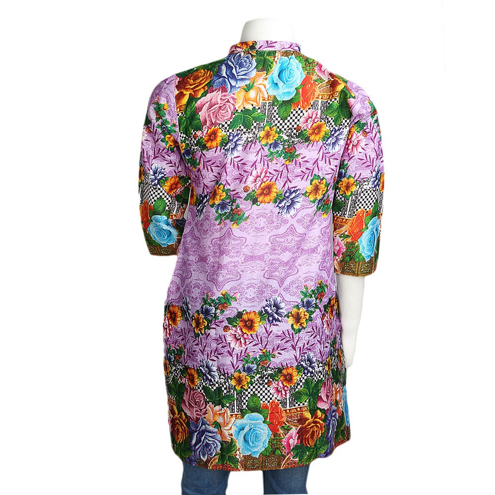 Women's Printed Lawn Stitched Kurti Pack Of 3 - Multi - test-store-for-chase-value