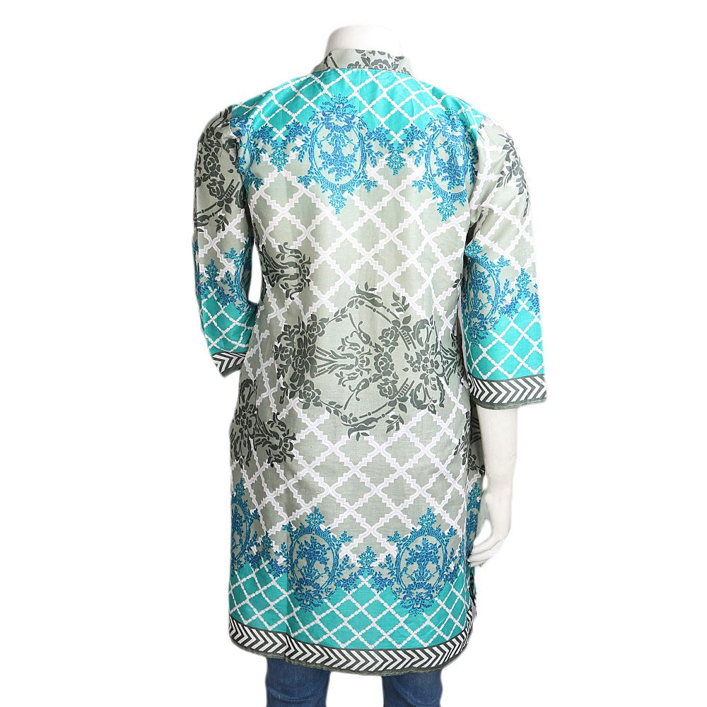 Women's Printed Lawn Stitched Kurti Pack Of 3 - Multi - test-store-for-chase-value