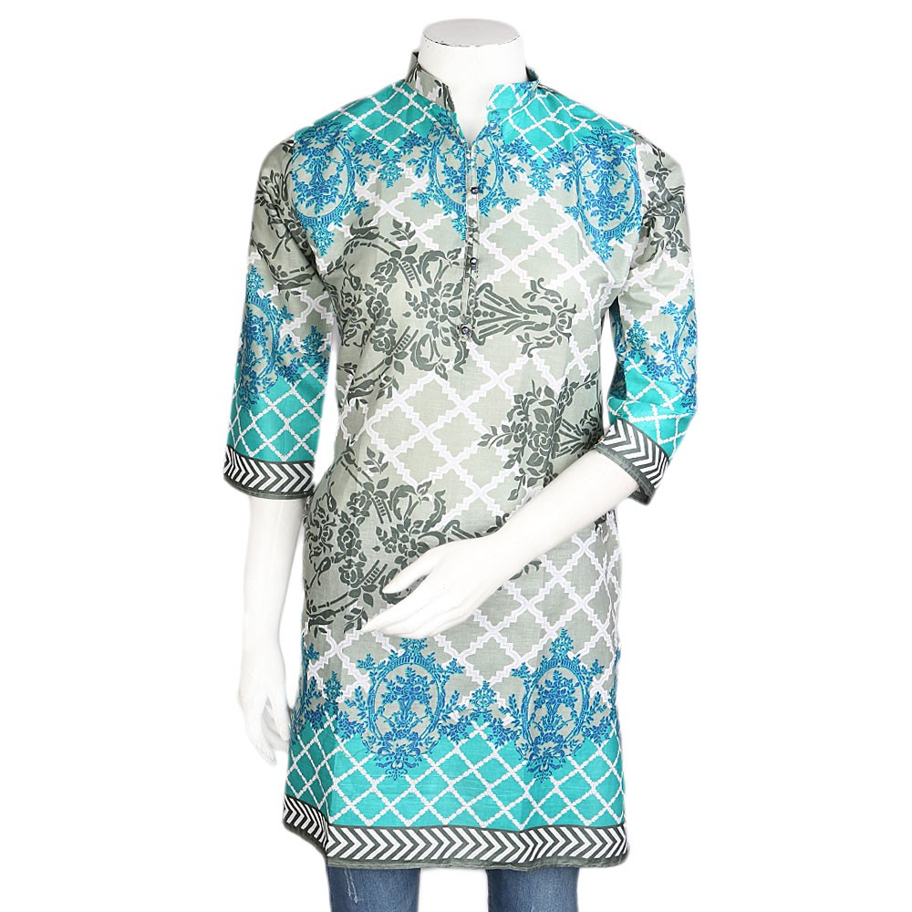 Women's Printed Lawn Stitched Kurti Pack Of 3 - Multi - test-store-for-chase-value