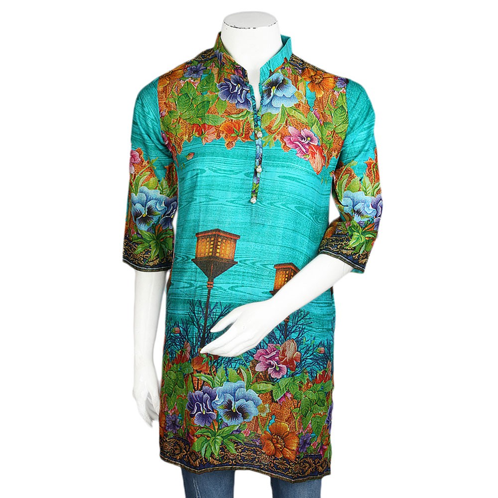 Women's Printed Lawn Stitched Kurti Pack Of 3 - Multi - test-store-for-chase-value