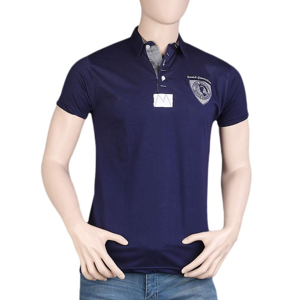 Men's Fancy Polo T-Shirt - Navy Blue - Navy/Blue - test-store-for-chase-value