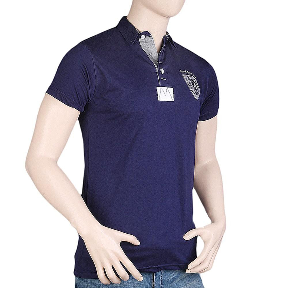 Men's Fancy Polo T-Shirt - Navy Blue - Navy/Blue - test-store-for-chase-value