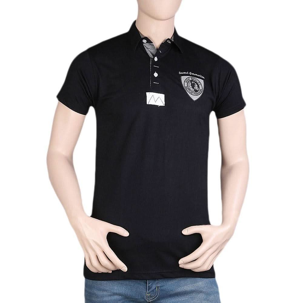 Men's Fancy Polo T-Shirt - Black - test-store-for-chase-value
