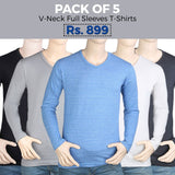 Men's V-Neck T-Shirt Pack Of 5 - Multi - test-store-for-chase-value