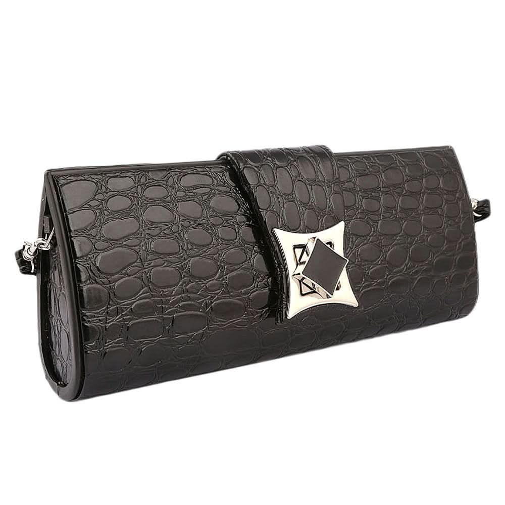 Women's Crocodile Pattern Clutch - Black - test-store-for-chase-value
