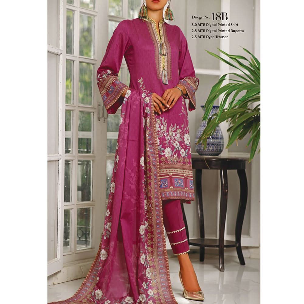 VS MISRI Digital Printed Lawn 3 Pcs Un-Stitched Suit - 18-B, Women, 3Pcs Shalwar Suit, VS Textiles, Chase Value
