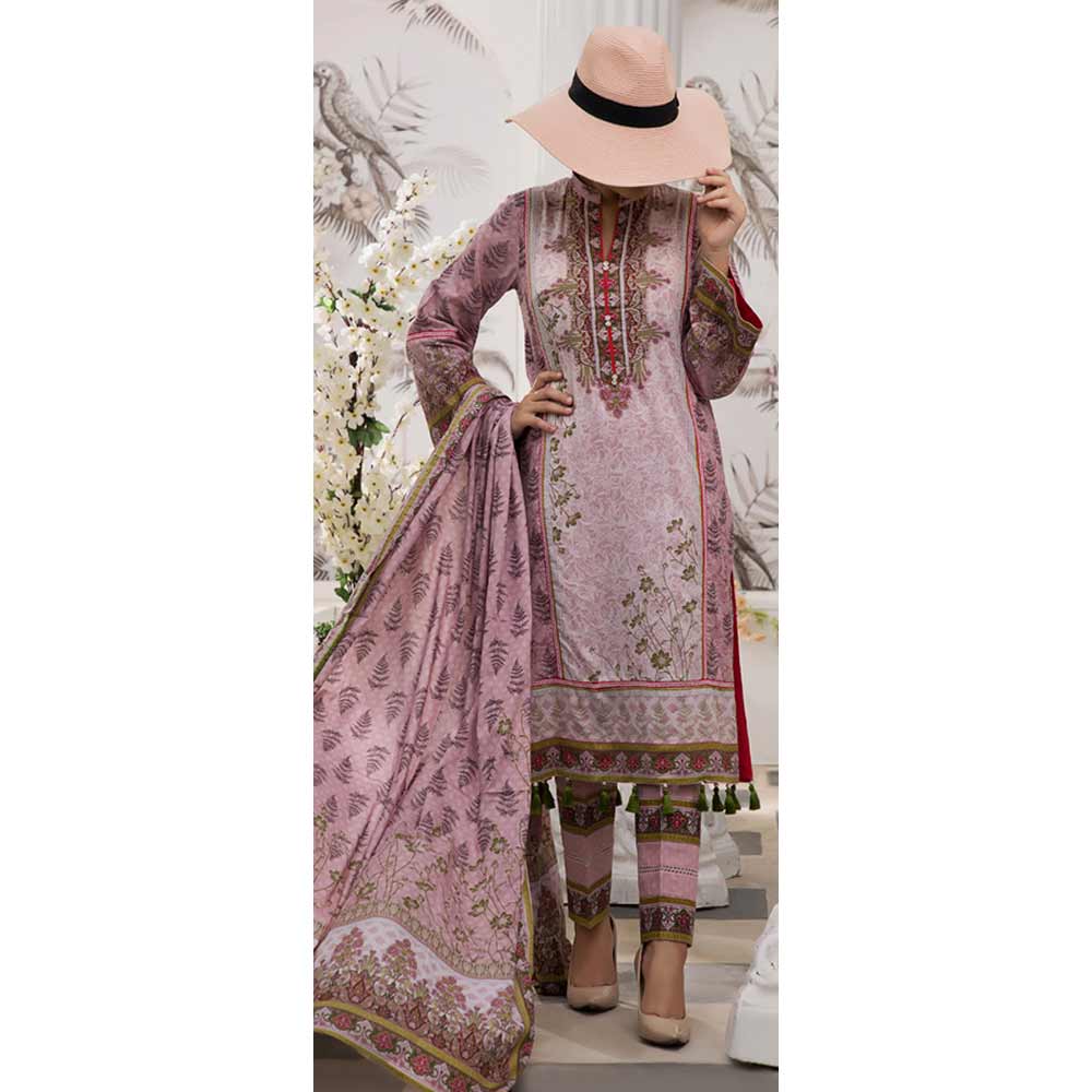 VS Daman Printed Un-Stitched Suit - 214A, Women, 3Pcs Shalwar Suit, VS Textiles, Chase Value