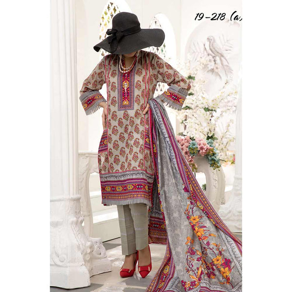 VS Daman Printed Un-Stitched Suit - 218A, Women, 3Pcs Shalwar Suit, VS Textiles, Chase Value