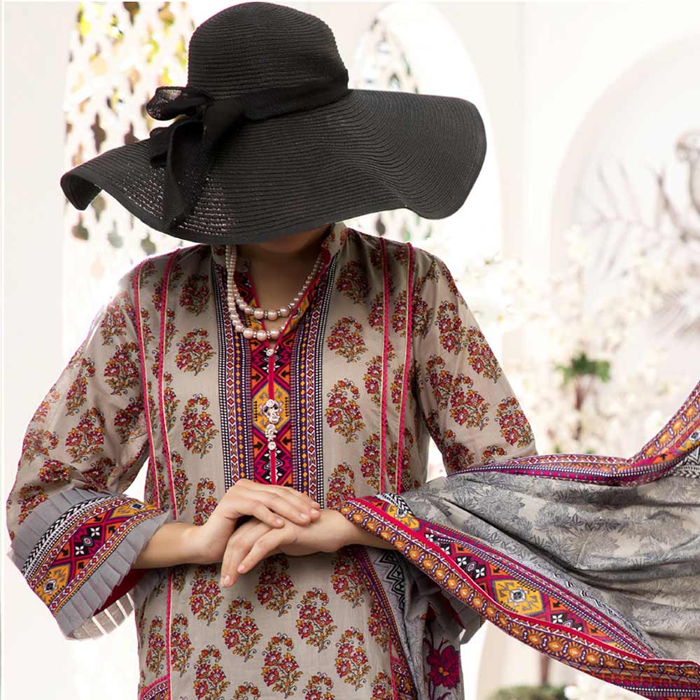 VS Daman Printed Un-Stitched Suit - 218A, Women, 3Pcs Shalwar Suit, VS Textiles, Chase Value