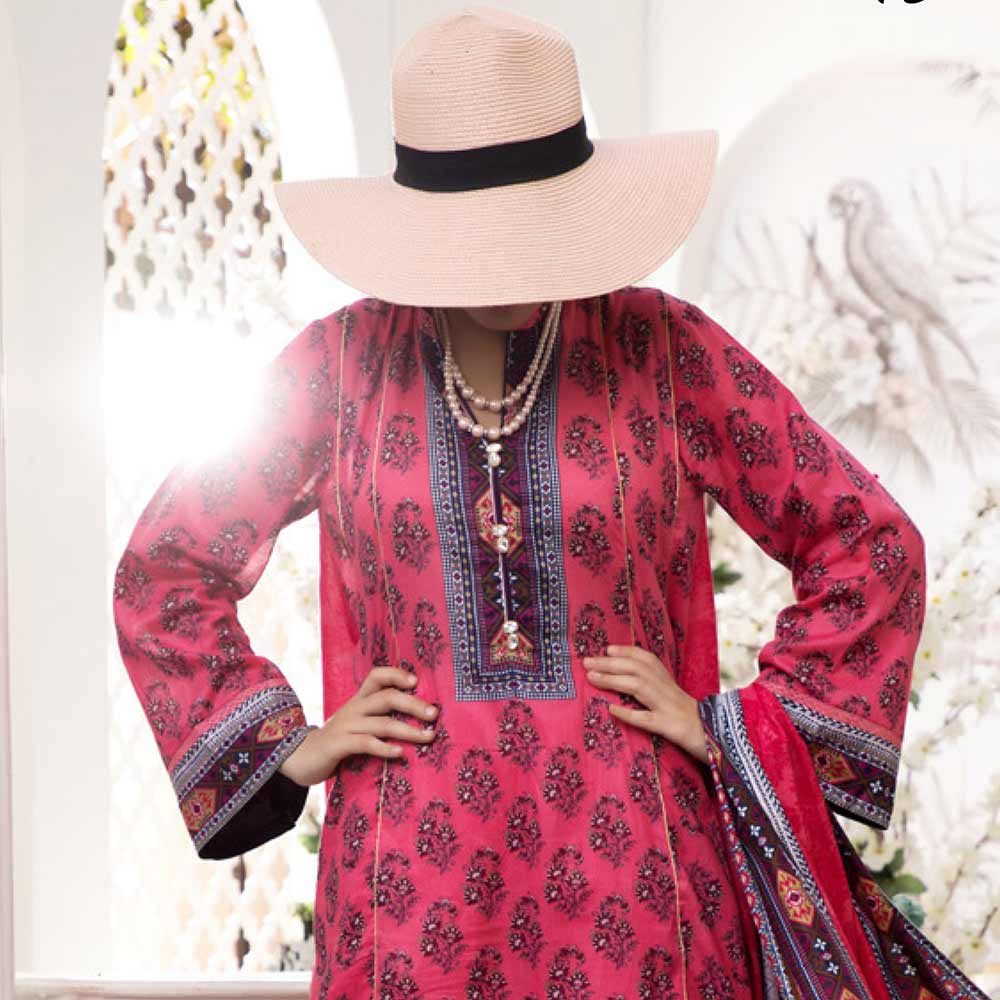 VS Daman Printed Un-Stitched Suit - 218B, Women, 3Pcs Shalwar Suit, VS Textiles, Chase Value