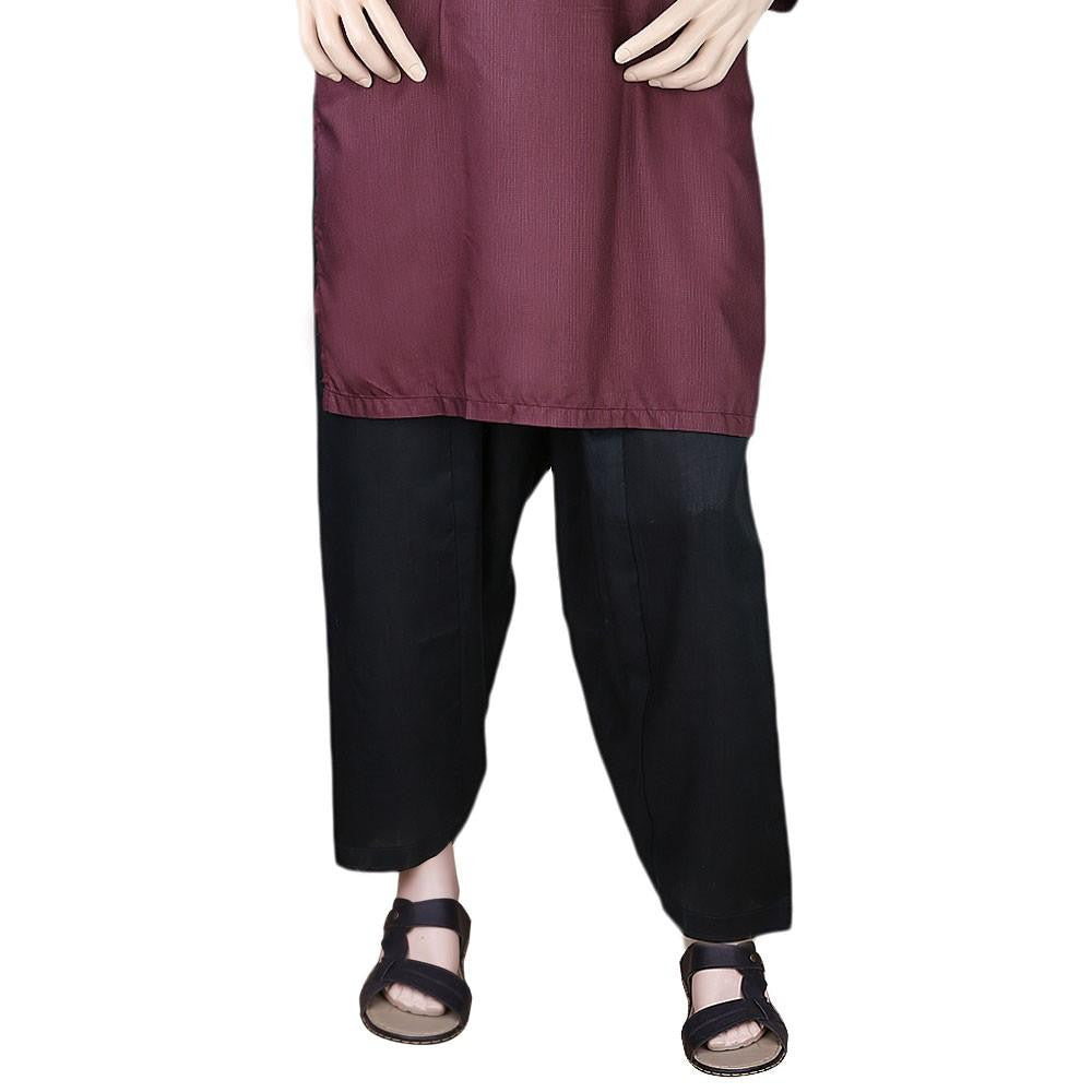 Men's 100% Cotton Shalwar - Black - test-store-for-chase-value