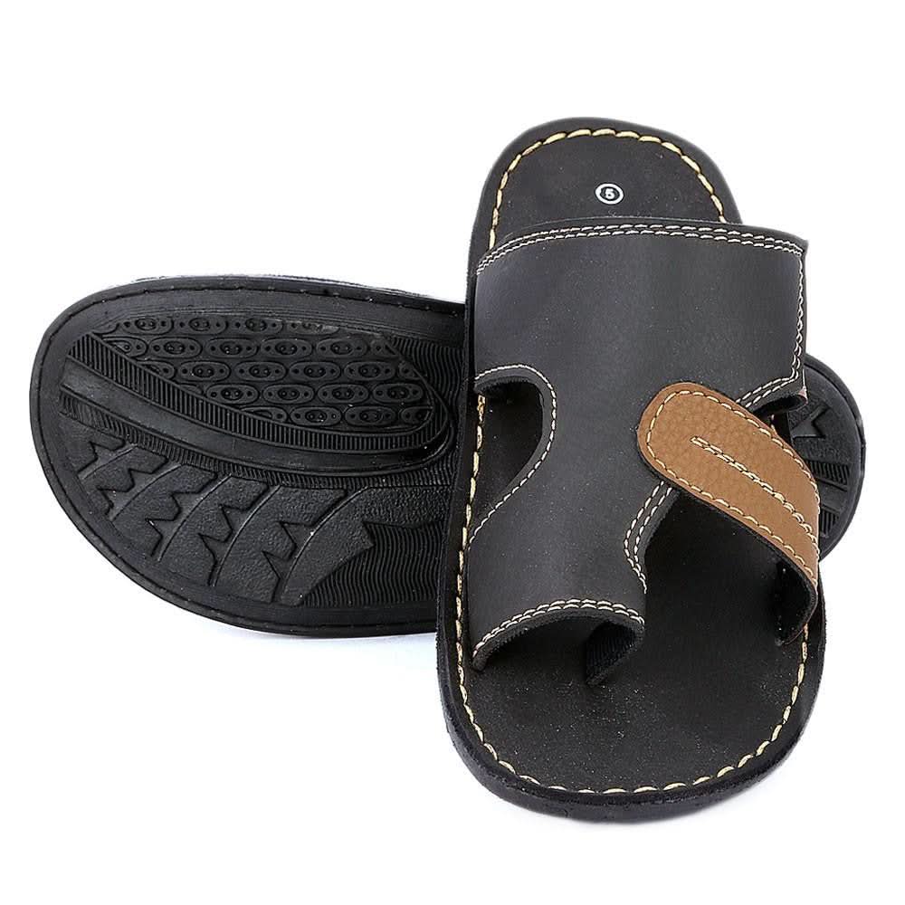 Boys Slippers (1006-A) - Black - test-store-for-chase-value