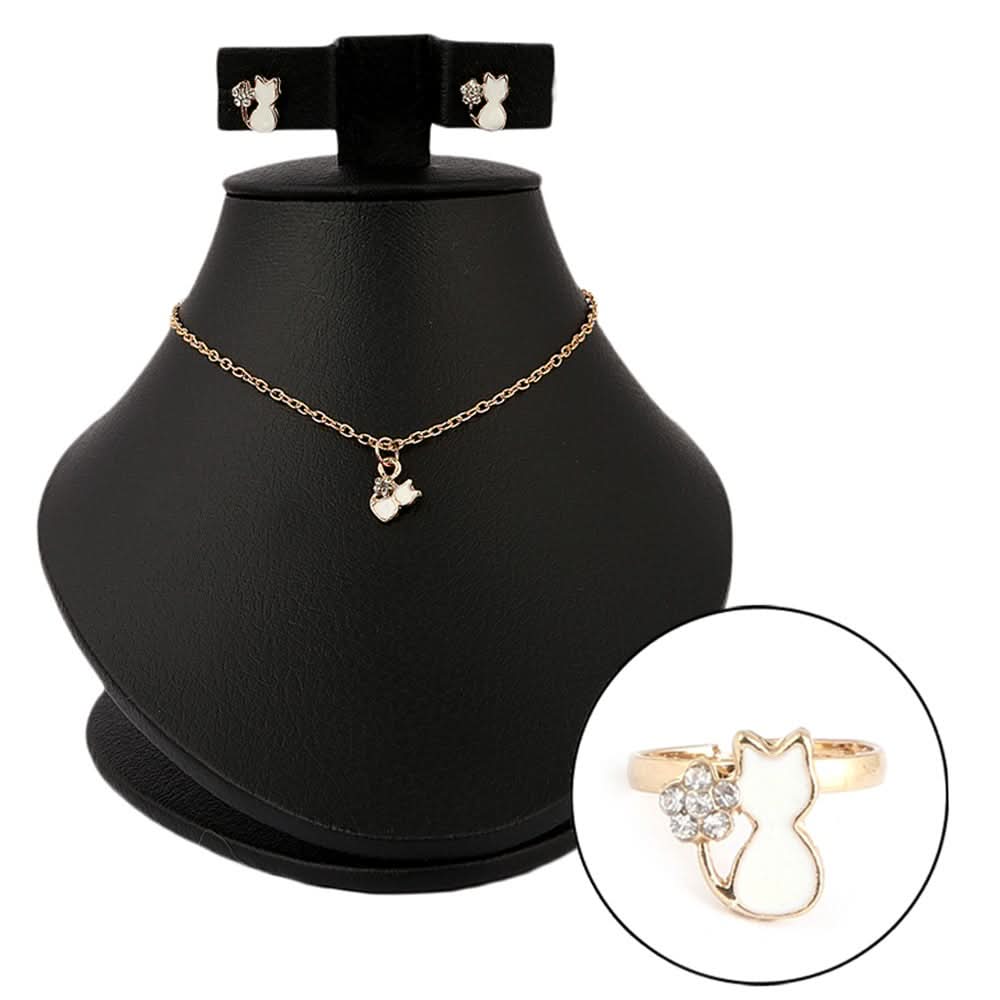 Women's Fancy Locket Set - White - test-store-for-chase-value