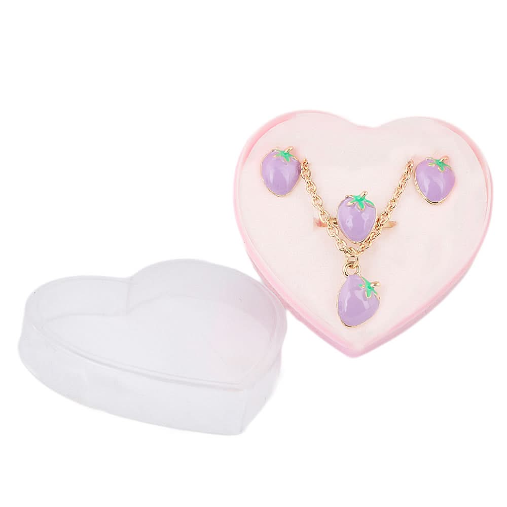 Women's Fancy Locket Set - Purple - test-store-for-chase-value