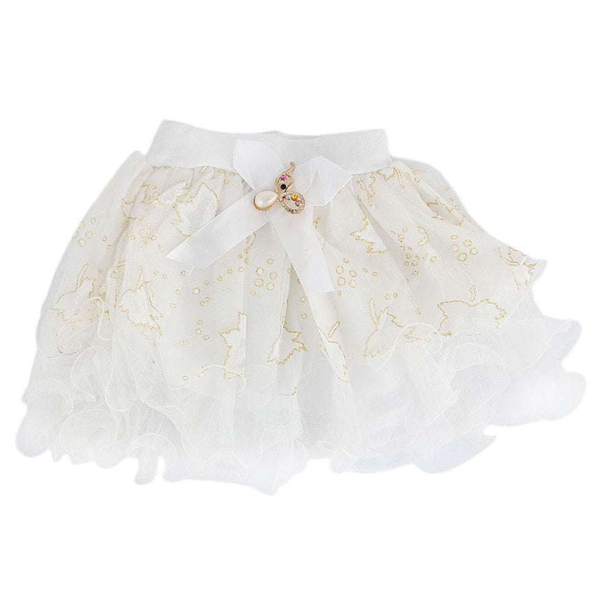 Girls Fancy Net Skirt - White - test-store-for-chase-value