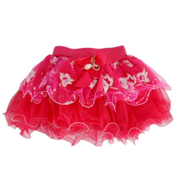 Girls Fancy Net Skirt - Dark Pink - test-store-for-chase-value
