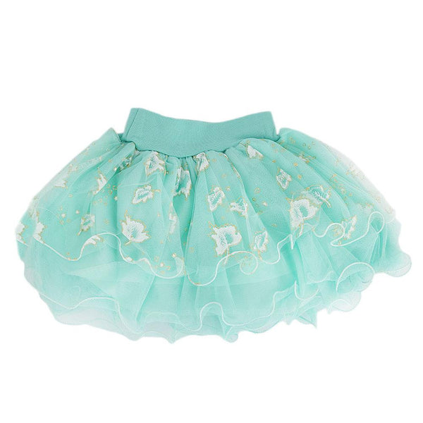 Girls Fancy Net Skirt - Cyan - test-store-for-chase-value