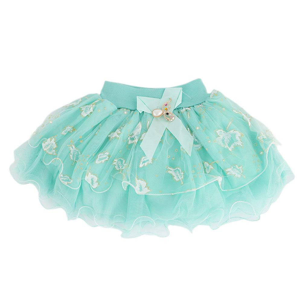Girls Fancy Net Skirt - Cyan - test-store-for-chase-value