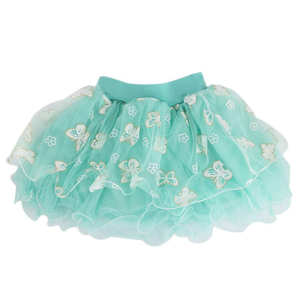 Girls Fancy Net Skirt - Cyan - test-store-for-chase-value
