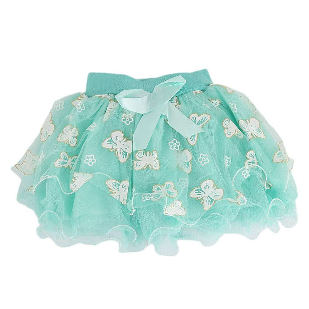 Girls Fancy Net Skirt - Cyan - test-store-for-chase-value