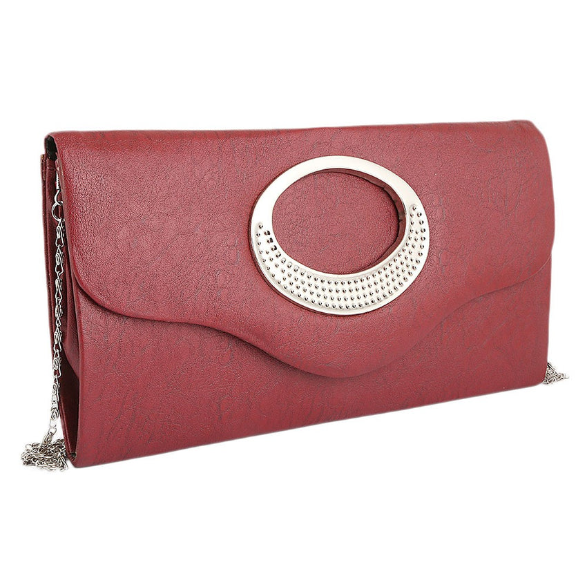 Women's Fancy Clutch 9074 - Maroon - test-store-for-chase-value