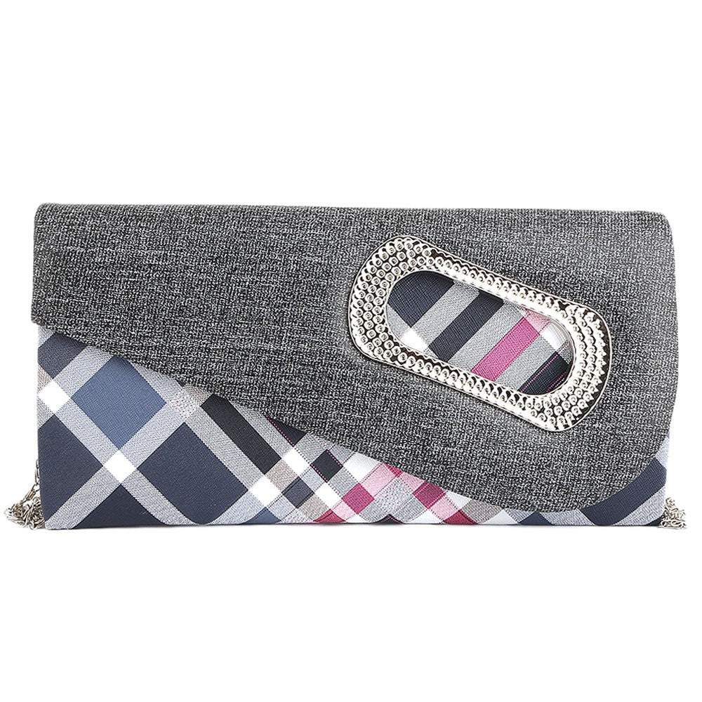 Women's Fancy Clutch 9074 - Dark Grey - test-store-for-chase-value