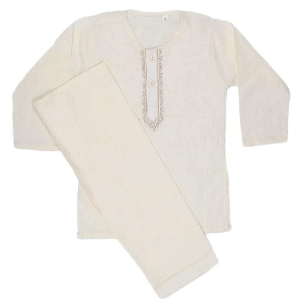 Newborn Boys Shalwar Qameez Suit - Off White - test-store-for-chase-value