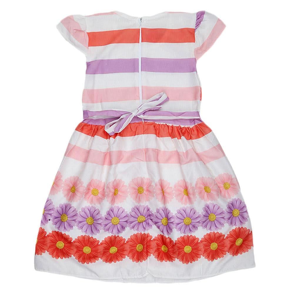 Girls Fancy Frock - Peach - test-store-for-chase-value