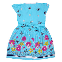 Girls Fancy Frock - Blue - test-store-for-chase-value