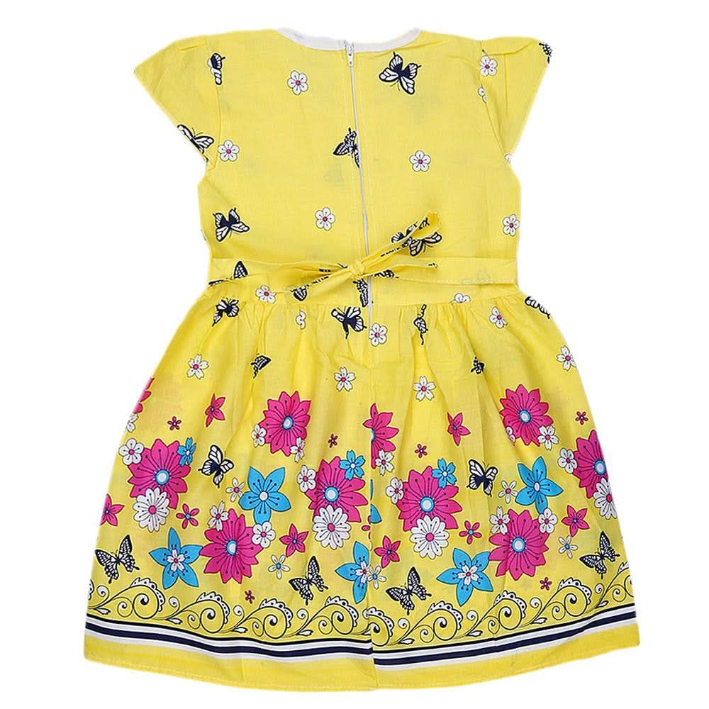 Girls Fancy Frock - Yellow - test-store-for-chase-value