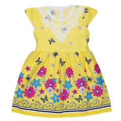 Girls Fancy Frock - Yellow - test-store-for-chase-value