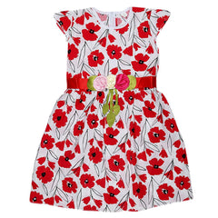 Girls Fancy Frock - Red - test-store-for-chase-value