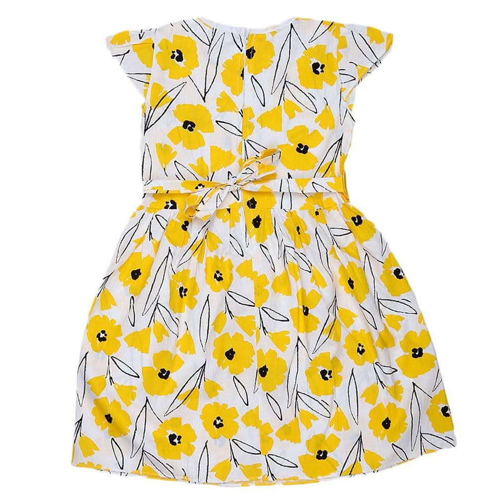 Girls Fancy Frock - Yellow - test-store-for-chase-value