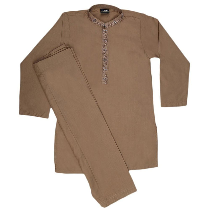 Boys Shalwar Qameez Suit - Beige - test-store-for-chase-value