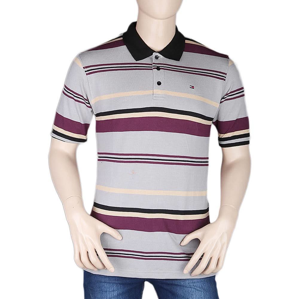 Men's Half Sleeves Polo T-Shirt - Grey - test-store-for-chase-value