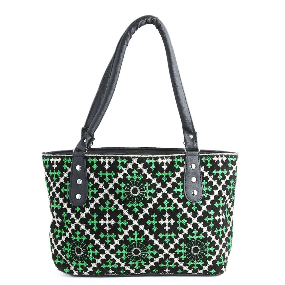 Women's Embroidery Handbag - Green - test-store-for-chase-value